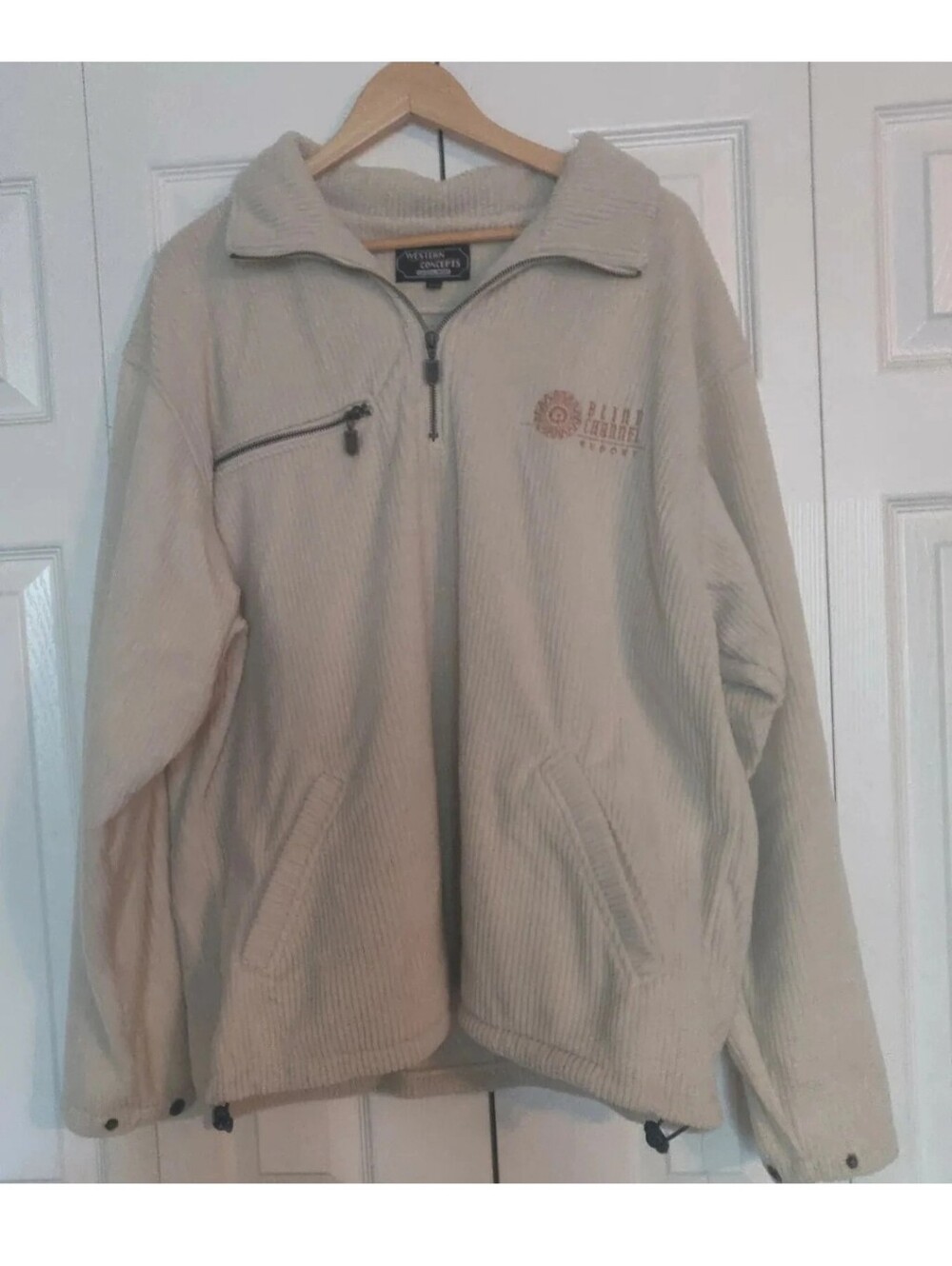 Men's Warm Quarter-Zip Fleece Jacket Adjustable Waist / Sleeve Openings Sz XL/TG